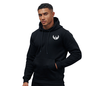 Mens Black Fleece Hooded Tracksuit Casual <b>Athletic</b> Gymwear Jogger Set Winter Sports Activewear Outfit - Product Image 2