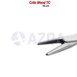 Portaagujas Quirúrgico de Acero Inoxidable Premium con Mango de Madera, TC 16 cm, Instrumento de Sutura de Carburo de Tungsteno - Product Image 3