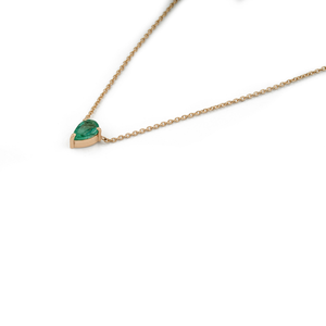 New Trendy Women 6x4 mm Pear Shape <b>Emerald</b> Single Stone <b>Pendant</b> Necklace For Girls 18K Original Yellow Gold Minimal Jewelry - Product Image 5