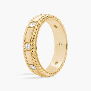 Bague de mariage Grandeur Asscher en diamant en or jaune 18 carats - Product Image 3