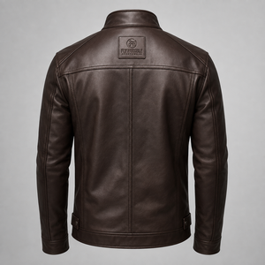 Blouson moto homme Fly Humble en cuir PU bleu, col montant, fermeture éclair, coupe ajustée, coupe-vent, pour l'automne, prix de gros abordable - Product Image 3