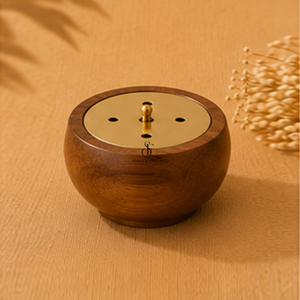Luxury Round Wooden <b>Bakhoor</b> Burner With Brass Top. Three Layer Premium Arabic <b>Oud</b> Incense Holder For Home Decor Wholesale Price - Product Image 5