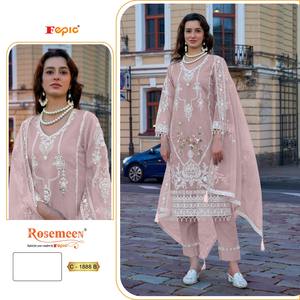 Organza élégant brodé Shalwar Kameez avec Santoon lourd et terne Parfait pour les célébrations de l'Aïd - Product Image 2