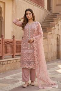 Exclusive Fendy Silk Kurti Set With Real Mirror Lace Work Designer Palazzo Dupatta Ethnic Wear Collection Fully Stitched Women - Product Image 4