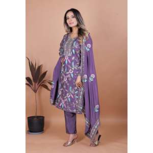 Designer Women's <b>Suit</b> Set with Sequence Embroidered Work - Product Image 2