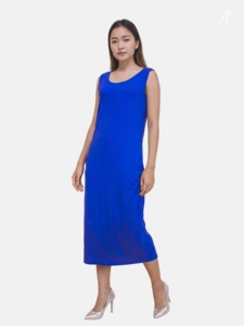 Robe élégante à carreaux mi-longue pour femme Bmama, conception allaitement, tissu extensible, froncée sur les côtés, sans manches - Vente en gros boutique - Product Image 5