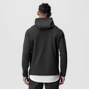 Wholesale Men's Full Zip Hooded Athletic Outdoor <b>Jacket</b> Quick Dry 4-Way StretchCustom Logo Windproof <b>Jacket</b> Gym <b>Workout</b> <b>jacket</b> - Product Image 3