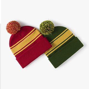 OEM Design Winter Warm <b>Beanie</b> Pom Pom Ski Cap Football Team Jacquard Knitted Sport Bobble Hats <b>Beanies</b> - Product Image 4