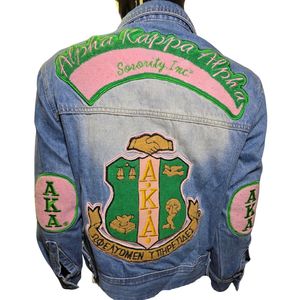 Blue Denim Jacket Women Embroidered Crest Jean Coat Button Front Long Sleeve Casual Fashion Outerwear Stylish Daily Wear Apparel - Product Image 3