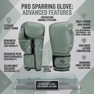 Guantes de Boxeo de Alta Calidad para Entrenamiento, Guantes de MMA de Cuero PU con Cierre de Gancho y Bucle, Unisex, Precio de Fábrica, Proveedor Verificado, Gimnasio - Product Image 4