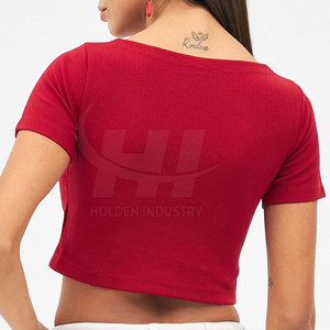 Camiseta corta ligera para mujer en oferta online, camiseta corta de manga corta de verano muy vendida - Product Image 3