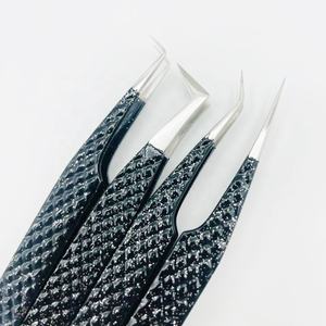 Juego de pinzas con purpurina, venta al por mayor, pinzas para pestañas con agarre de diamante de acero sostenible de alta calidad, logotipo personalizado - Product Image 2