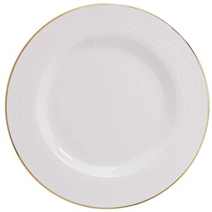 Minimalist Pure Glossy White Porcelain Dinnerware <b>Sets</b> Gold Rim BPA Free Durable Eco-Friendly Oven <b>Microwave</b> Safe everyday use - Product Image 6