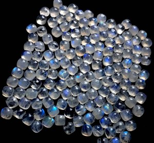 <b>Top</b> High Quality Natural <b>Rainbow</b> Moonstone Cushion Cabochon Loose Gemstone Jewelry Making Flat Wholesale Manufacturer Bulk Craft - Product Image 1