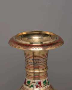 Vase Art Déco Traditionnel Fait Main avec Motif Floral Coloré pour Décoration de Table - Product Image 3