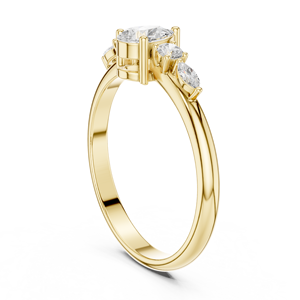 Anillo de compromiso chapado en oro amarillo con diamante talla pera para mujer, anillo nupcial de lujo, joyería fina, regalo para fiesta - Product Image 2