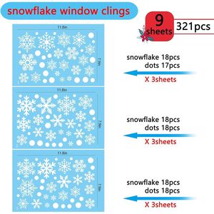 321 Pezzi Adesivi Natalizi per Finestre, Fiocchi di Neve, Decorazioni Invernali per Casa o Ufficio - Product Image 2