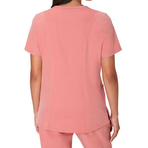 Customized Logo Jersey Woven Waterproof Quick Dry Breathable Comfortable Stretchy Womens Nurse <b>Scrubs</b> Suit <b>Tops</b> Hospital - Product Image 2