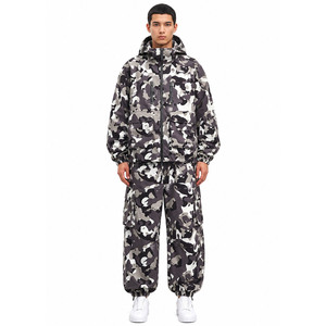 Ensemble de survêtement utilitaire camouflage urbain ODM pour homme, coupe-vent multi-poches à capuche, pantalon cargo Techwear, veste coupe-vent OEM pour homme - Product Image 1