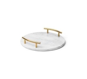 Home <b>Table</b> Decor Luxury Ornament Dry Fruit Plate Beige Marble Tray <b>Table</b> Decorate Fruits <b>Coffee</b> Storage Serving Tray - Product Image 2