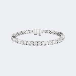 7.65 CTW <b>Gold</b> Plated Lab Grown Round Prong-<b>Set</b> Diamond IGI Certified Tennis Bracelet - Product Image 6