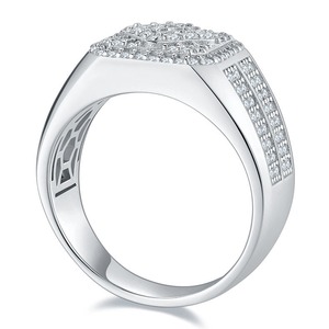 Hot Sale Luxury Silver and Gold Hip Hop Diamond <b>Ring</b> for Men and Women, <b>Iced</b> Out Bling Jewelry Perfect for Party and Streetwear - Product Image 2