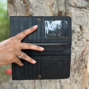 Cartera tallada a mano, funda de teléfono de embrague, elegante piel de vaca, Cartera de Color turquesa, multiusos, Walle de cuero occidental - Product Image 6