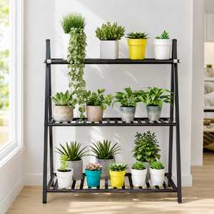 Étagère à plantes en métal moderne à 3 niveaux, étagère intérieure avec revêtement en poudre pour fleurs, plantes vertes, décoration intérieure, style minimaliste - Product Image 3
