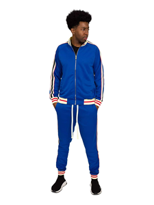 ชุดกีฬาลำลองแฟชั่นสุดฮิตสำหรับคู่รัก ลายทาง ฤดูใบไม้ร่วงและฤดูหนาว เหมาะสำหรับวิ่งและเล่นกีฬา ขายส่ง - Product Image 2