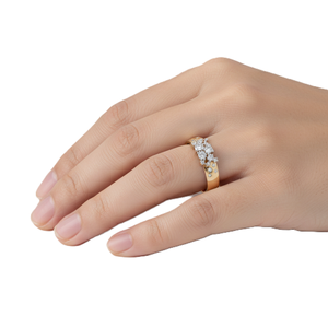 9K 10K 14K 18K Solid Gold Wedding Band Cluster Diamond <b>Statement</b> <b>Ring</b> Floral Cocktail <b>Ring</b> Wholesale Round Cut Lab Grown Diamond - Product Image 6
