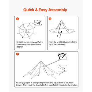 Tenda a piramide calda per 4 persone per campeggio invernale, portatile con foro per stufa, tenda interna e gonna antineve per ambienti innevati - Product Image 6
