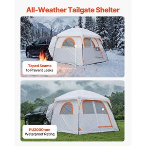 Tenda Grande per SUV per 6 Persone 3x2,7 m, Tenda Impermeabile per Portellone SUV 3 Stagioni con Porte Ventilate e Finestre a Rete PU2000mm D - Product Image 5