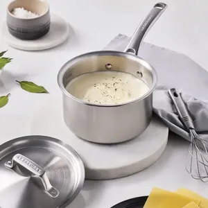 Dependable stainless steel sauce <b>pan</b> with thick base <b>and</b> smooth surface for home cooks boiling soups stews gravies <b>and</b> sauces - Product Image 3