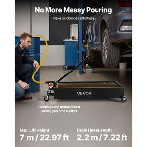 Pompa Elettrica per Scarico Olio da 20 Galloni con Ruote, Tubo da 2,2 m, Profilo Basso, Antigoccia, Resistente alla Corrosione - Categoria Prodotto: Pompe Olio - Product Image 2