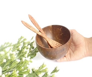 Cuenco de Coco Sin Pulir Vegano con Cuchara de Madera, Cuencos Vietnamitas Tallados a Mano, Cuencos Vintage de Concha Natural Blanca, Aptos para Servir Alimentos - Product Image 4