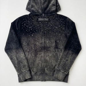 เสื้อฮู้ดปักโลโก้ END Rhinestone สำหรับผู้ชาย ผ้ากำมะหยี่ สไตล์ลำลอง ใส่ได้ในฤดูใบไม้ร่วง ทรงปกติ แบบซิป - Product Image 6