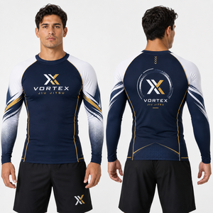Camiseta de compresión de manga larga para MMA personalizada al por mayor, uniforme de entrenamiento sin kimono, sublimado, para equipos, OEM, protección UV, para deportes. - Product Image 2