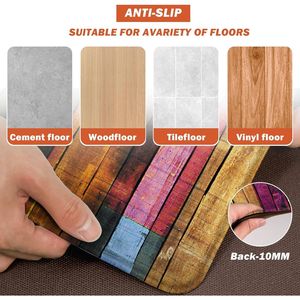 Colorful Kitchen Rugs Cool Wooden Abstract Anti-Fatigue Waterproof Floor Mats Cushioned Non-Slip Kitchen Mats - Product Image 5