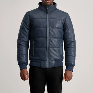 Chaqueta Bomber de Cuero Genuino para Hombre REAC READY INDUSTRY, con Capucha, Cuello Camisero, Forro de Sherpa, Transpirable, Resistente al Viento, con Cierre, para Invierno - Product Image 5
