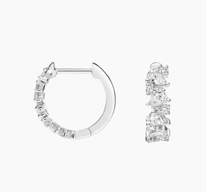 <b>Hoops</b> Earrings Diamond Earrings Gold and <b>Silver</b> Earrings Natural and Lab Grown Diamonds Earrings <b>Hoops</b> Fine Jewelry for Women - Product Image 4