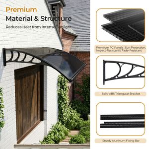 Tenda da Sole 40x48 Pollici con Protezione UV da Pioggia e Neve per Ingresso Porta, Tettoia Antivento con Scarico per Finestra, Veranda, Patio Esterno - Product Image 6
