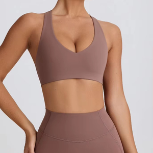 Soutien-gorge de sport sans couture pour femme, sans armatures, dos nageur, coupe courte - Product Image 5