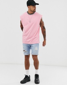 <b>Men's</b> <b>Pink</b> Sleeveless Crew Neck Tank Top Solid Color Casual Knitted 100% Cotton Fit - Product Image 4