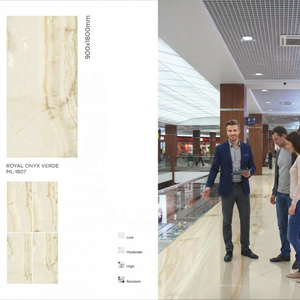 Carreaux en porcelaine émaillée Royal Onyx Verde 900x1800mm 12mm d'épaisseur, finition mate, antidérapants, résistants aux acides, pour murs et sols décoratifs - Product Image 1