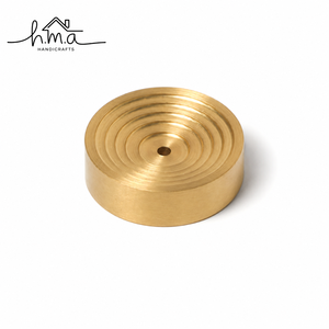 Modern Solid Brass Round Incense Stick Holder Concentric Circle Design Handmade Luxury Home <b>Decor</b> Accent Piece - Product Image 1