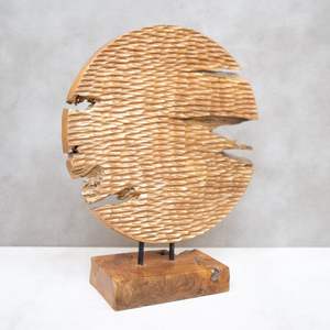 Centro de Mesa de Madera Inspirado en el Zen para un Ambiente de Comedor Tranquilo y una Decoración del Hogar Relajante - Product Image 1