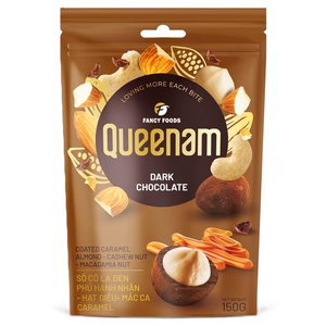Fabrication en gros directe de dragées chocolatées OEM/ODM, collation HALAL, chocolat noir enrobé de caramel, amandes, noix de cajou, noix de macadamia, 150 g - Product Image 1