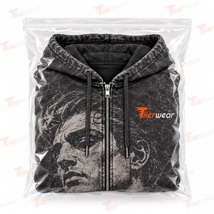 Men's Zip-Up Hoodie Acid Wash Print Casual Hooded Sweatshirt Regular Fit Polyester FRENCH TERRY Autumn Wear Zipper Hoodies - Product Image 6