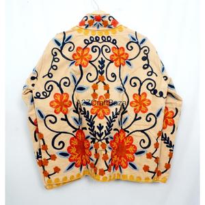 Embossed Cotrise <b>Jacket</b> Vintage Design Eco-Friendly Breathable Quick Dry Cotton Lined <b>Mandarin</b> <b>Collar</b> Winter Outerwear - Product Image 6