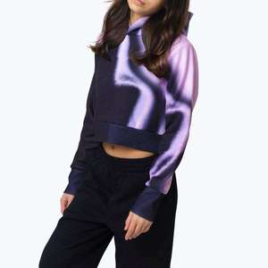 Sudadera con Capucha Corta para Mujer con Estampado Tie Dye, Sudadera con Capucha Corta con Estampado por Sublimación Personalizado, Ropa Deportiva Informal para Mujer - Product Image 3